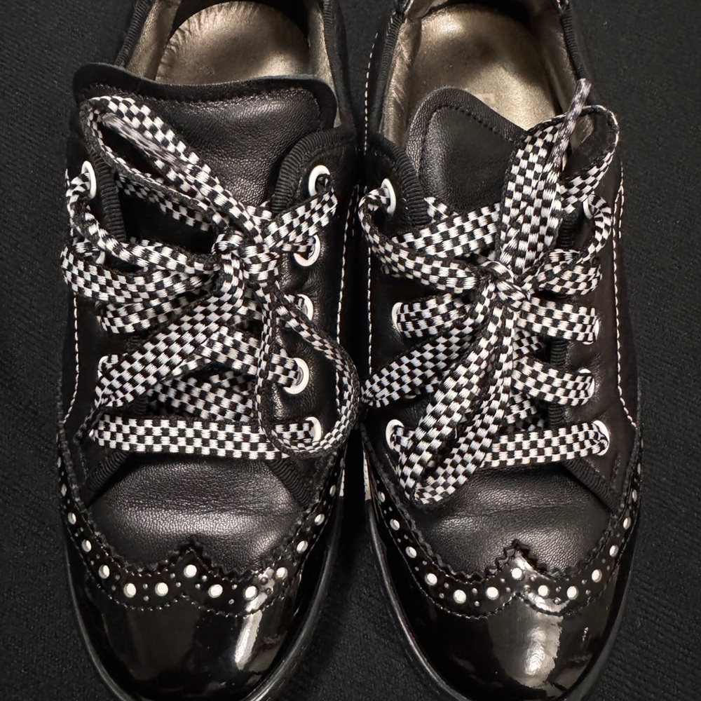 Black and White Lace-Up Shoes